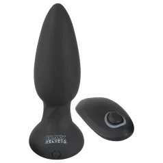 Crni Velvet - rotirajući analni vibrator sa perlama (crni)