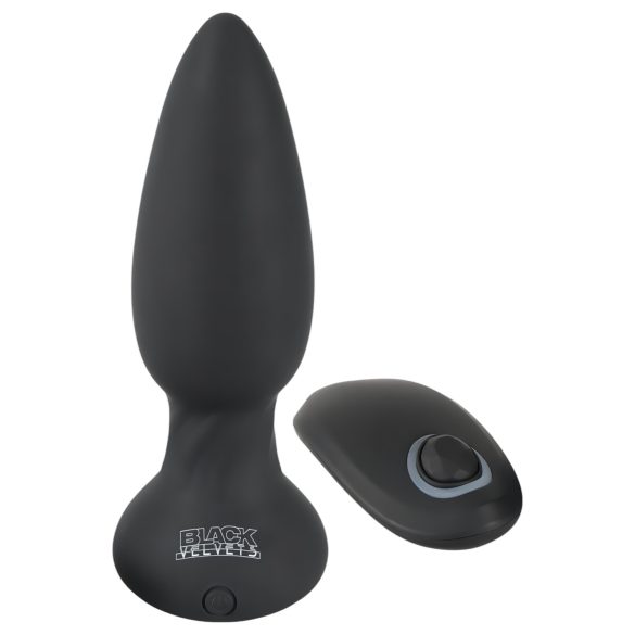 Crni Velvet - rotirajući analni vibrator sa perlama (crni)