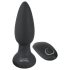 Crni Velvet - rotirajući analni vibrator sa perlama (crni)