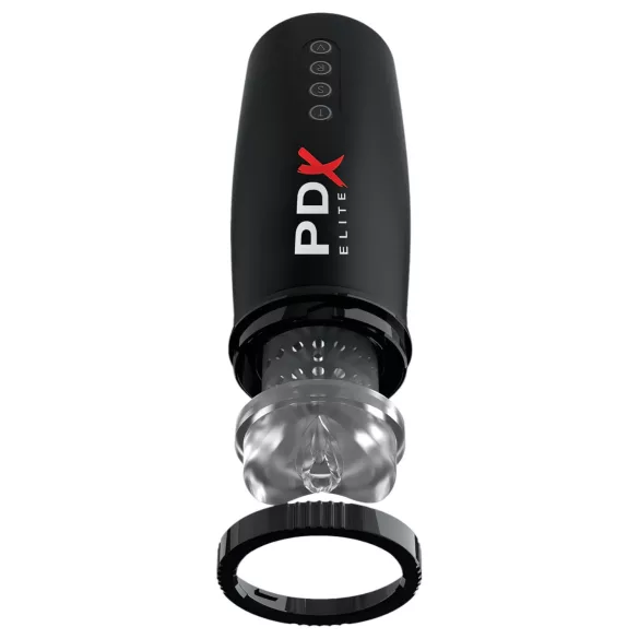 PDX Elite Moto Bator 2 - sisajući, gore-dole pokret veštačka vagina (crna)