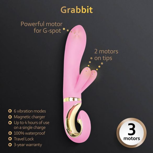 G-Vibe GRabbit - akumulatorski G-tačka vibrator sa 3 motora (pink)
