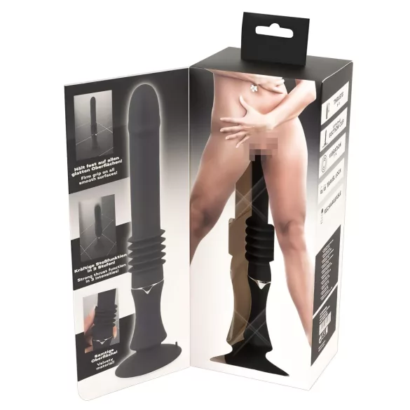 You2Toys Jebaća Mašina - crni vibrator sa vakuumskom bazom