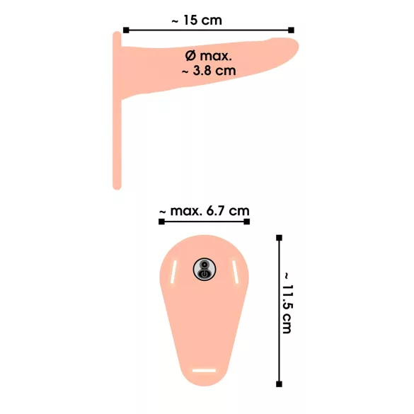 You2Toys - Strap-On - punjivi, podesivi vibrator (prirodna boja)