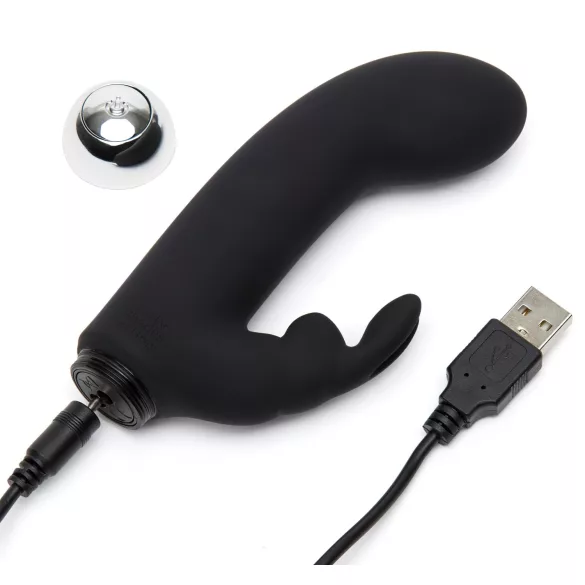 Pedeset nijansi sive Greedy Girl - vibrator sa stimulacijom klitorisa (crni)