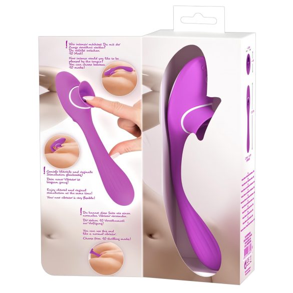 You2Toys 2 Funkcije Vibe - punjivi 2u1 vibrator (ljubičasti)