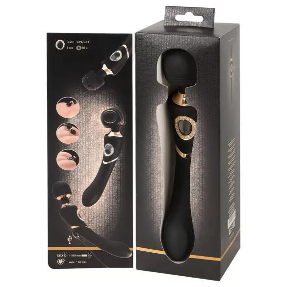 Kleopatra Čarobni Štapić - akumulatorski, vodootporni masažer vibrator (crni)