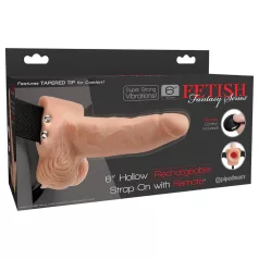   Pipedream - Fetish Strap-On 6 - kaiš za penis, šuplji vibrator (prirodne boje)