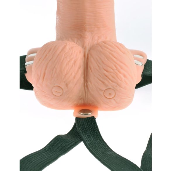 Fetiš Kaiš 6 - šuplji strap-on vibrator (prirodne boje)
