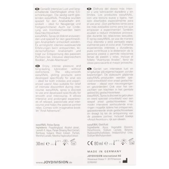 easyANAL - Set za njegu i podmazivanje (2 komada)