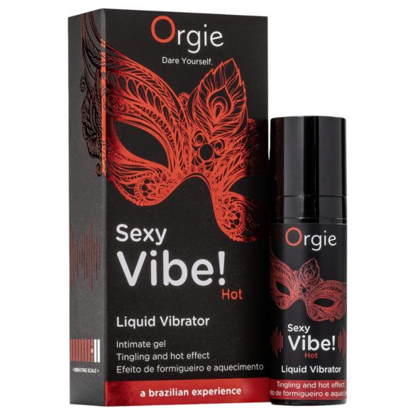 Orgie Sexy Vibe HOT - topli jagodni tečni vibrator (15ml)