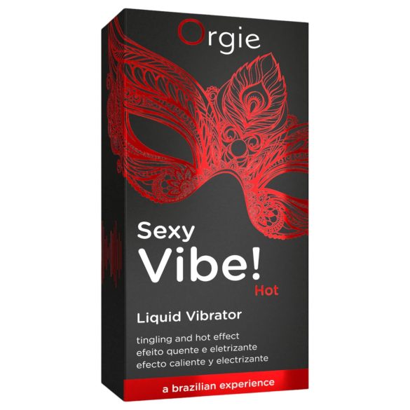 Orgie Sexy Vibe HOT - topli jagodni tečni vibrator (15ml)