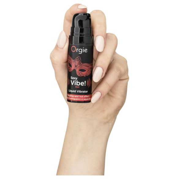 Orgie Sexy Vibe HOT - topli jagodni tečni vibrator (15ml)