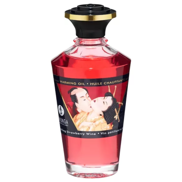 Shunga - grejuće ulje za masažu - šampanjac i jagoda (100ml)