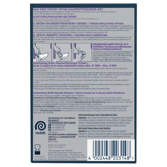 Veet - intimna krema za depilaciju i hidratantna pena za žene (2×50 ml)