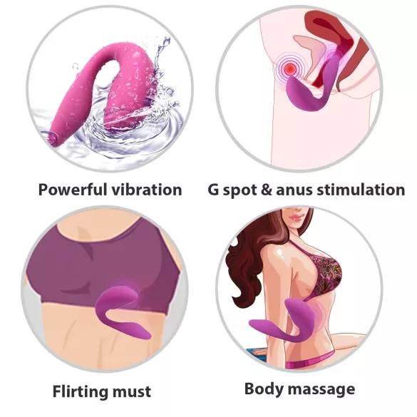 Cotoxo Cupid 2 - daljinski parni vibrator (ljubičasti)