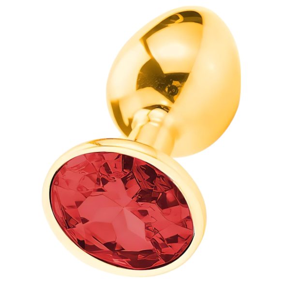 Sunfo - metalni analni čep sa crvenim kamenom (zlatni)