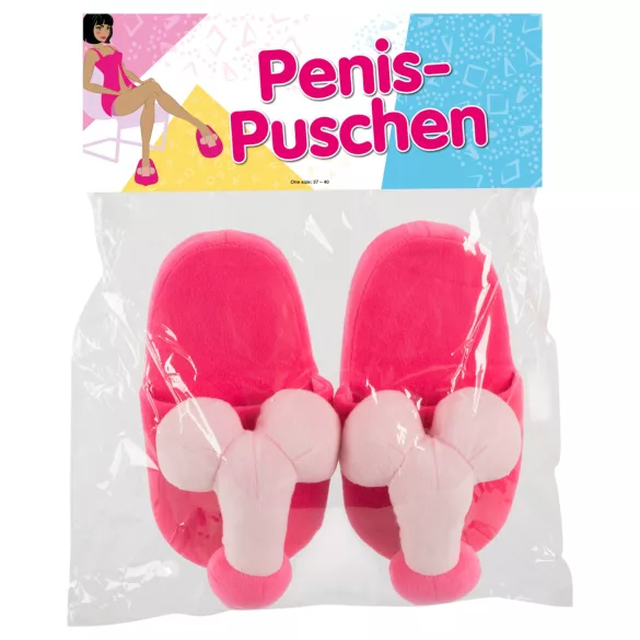 Ružičaste plišane papuče - u obliku penisa