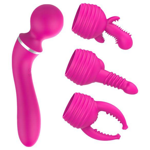 Lonely 2u1 - masažer i G-tačka vibrator sa 3 nastavka (roze)