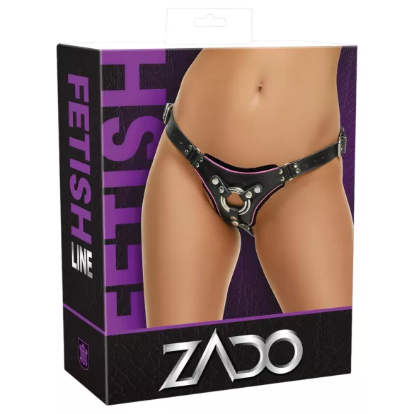 ZADO - kožne donje gaće za kaiš-dildo za BDSM (crne, S-L)
