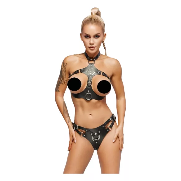 ZADO - kožni set sa crnim strap-onom - L/XL