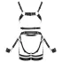 ZADO - višedelni kožni harness set sa lisicama - crni (S-M)