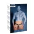ZADO - Kožne tangice s dildom, 3 prstena za penis - L/XL