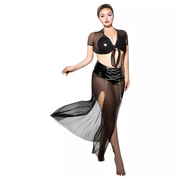 JSY 065 - crni babydoll komplet (XL-2XL)