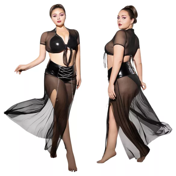 JSY 065 - crni babydoll komplet (XL-2XL)