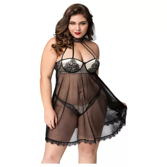 JSY 066 - crni babydoll set (XL-2XL)