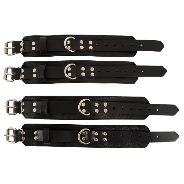 ZADO - kožni set za vezivanje za krevet (crna)