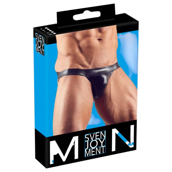 Svenjoyment – sjajni crni jockstrap - L