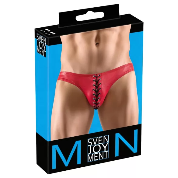 Svenjoyment - crne muške gaće s crvenim pertlama