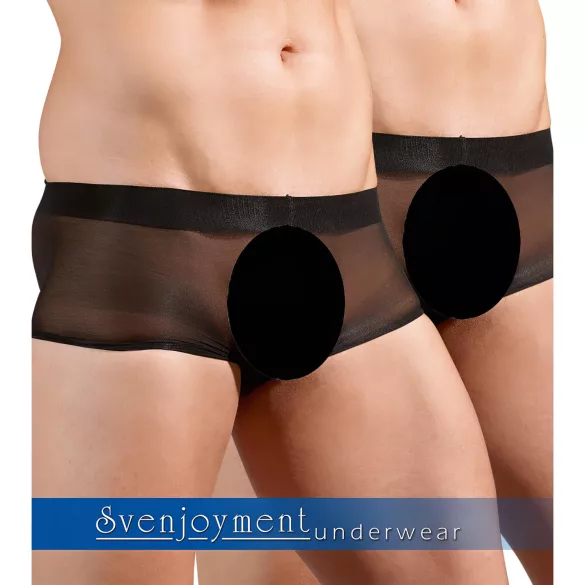 Svenjoyment - crni prozirni bokser set, 2-dijelni (S-L)