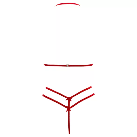 Cottelli - otvoreni čipkani grudnjak set (crveni) - L