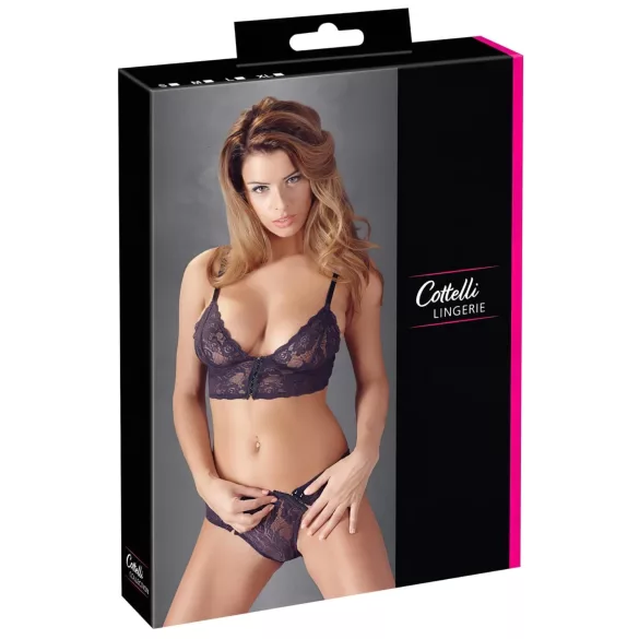 Cottelli - Cvjetni čipkasti grudnjak set (ljubičasti) - L