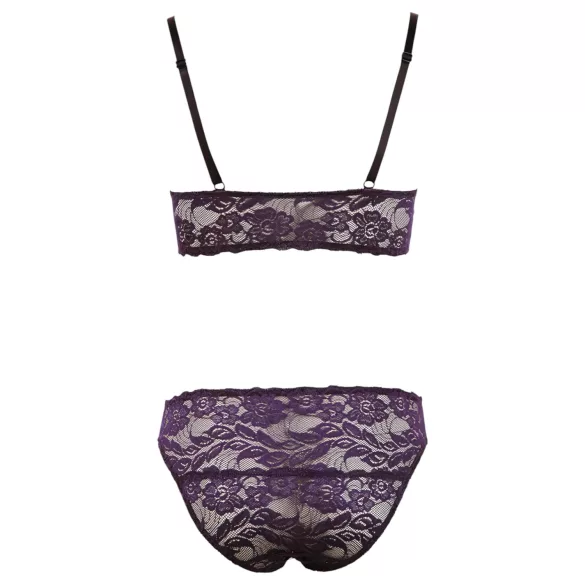 Cottelli - Cvjetni čipkasti grudnjak set (ljubičasti) - XL