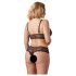 Cottelli Plus Size - čipkasti set grudnjaka (crna) - XXXL