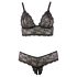 Cottelli Plus Size - čipkasti set grudnjaka (crna) - XXXL