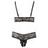 Cottelli Plus Size - čipkasti set grudnjaka (crna) - XXXL