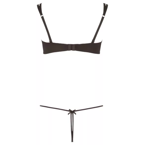 Cottelli - sjajni vezeni grudnjak set (crni)