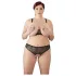 Cottelli Plus Size - biserni grudnjak set (crna) - 2XL