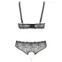 Cottelli Plus Size - biserni grudnjak set (crna) - 3XL