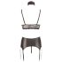 Cottelli Bondage - čipkasti sjajni veš set (4 dela) - L