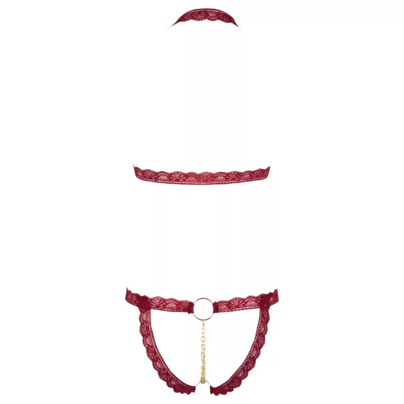 Cottelli - otvoreni grudnjak sa metalnim prstenovima (crveno) - M/L