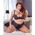 / Cottelli Plus Size - grudnjak sa ukrštenim trakama i gaćice (crne) - 85E/L