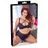 / Cottelli Plus Size - grudnjak sa ukrštenim trakama i gaćice (crne) - 85E/L