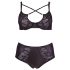 / Cottelli Plus Size - grudnjak sa ukrštenim trakama i gaćice (crne) - 85E/L