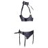 Cottelli Bondage - sjajni set sa podizačem grudi i lisicama (crni)