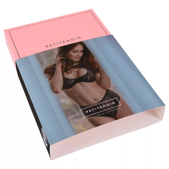 Petite Noir Exclusive - prugasti komplet grudnjaka (crna)