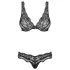 Obsessive Luvae - cvetni, sa kamenčićima grudnjak set (crna) - L/XL